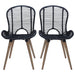 Dining Chairs 4 Pcs Black Natural Rattan Gl5066