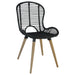 Dining Chairs 4 Pcs Black Natural Rattan Gl5066