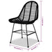 Dining Chairs 4 Pcs Black Natural Rattan Xaapix