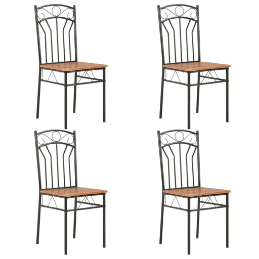 Dining Chairs 4 Pcs Brown Mdf Gl34719