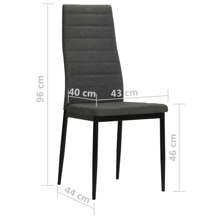 Dining Chairs 4 Pcs Dark Grey Fabric Gl52161