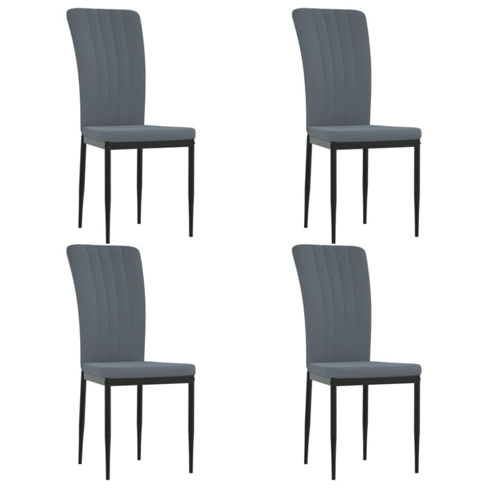 Dining Chairs 4 Pcs Dark Grey Velvet Txlobp