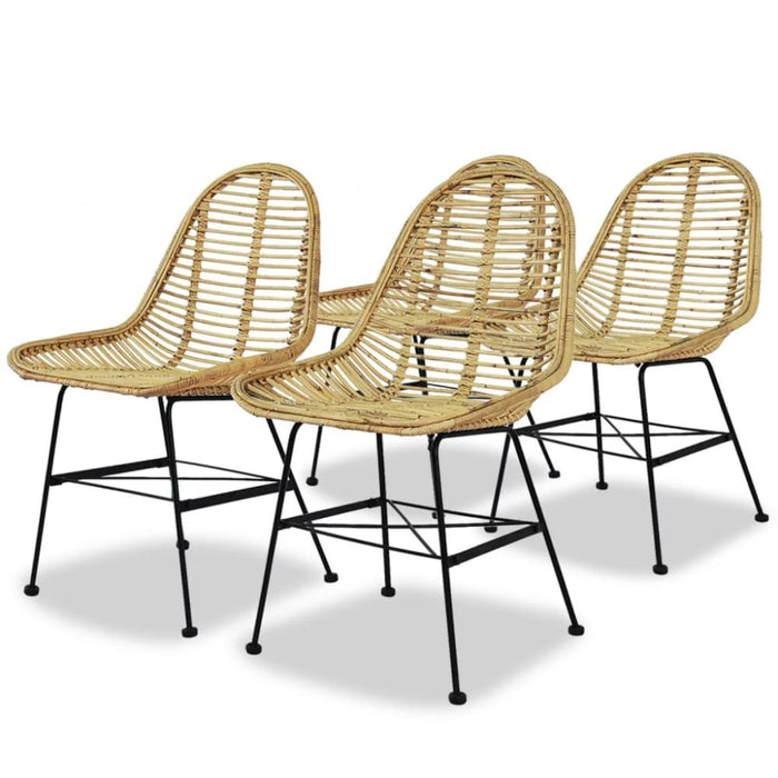 Dining Chairs 4 Pcs Natural Rattan Gl5445