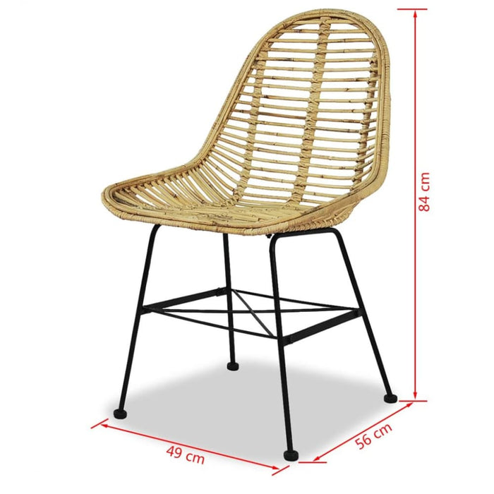 Dining Chairs 4 Pcs Natural Rattan Gl5445