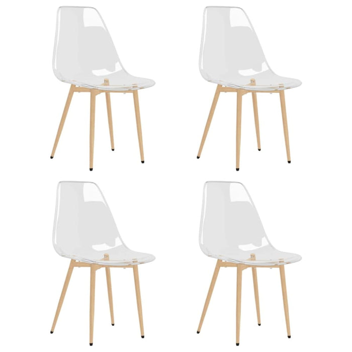 Dining Chairs 4 Pcs Transparent Pet Ttnblt