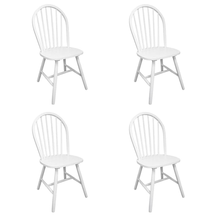 Dining Chairs 4 Pcs White Solid Rubber Wood Xaxbxi