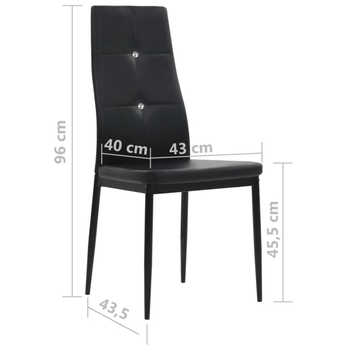 Dining Chairs 6 Pcs Black Faux Leather Gl42655