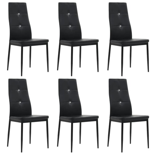 Dining Chairs 6 Pcs Black Faux Leather Gl42655