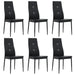 Dining Chairs 6 Pcs Black Faux Leather Gl42655