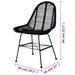 Dining Chairs 6 Pcs Black Natural Rattan Xipakk