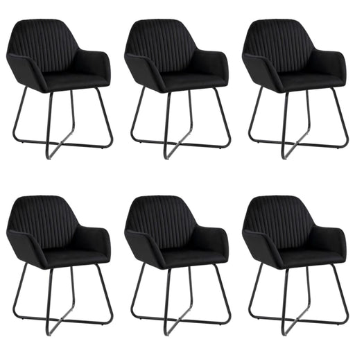 Dining Chairs 6 Pcs Black Velvet Xiibox