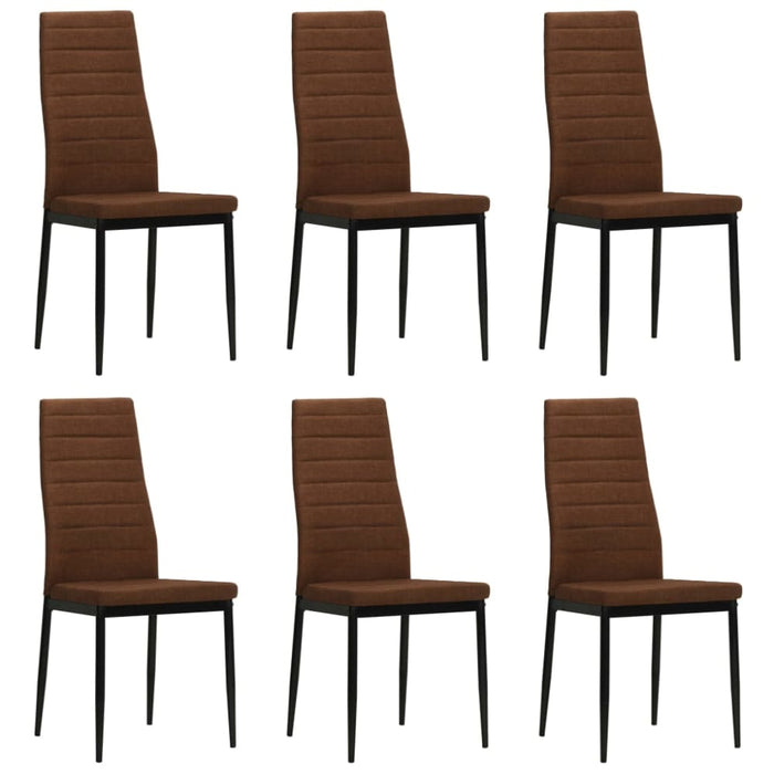 Dining Chairs 6 Pcs Brown Fabric Gl4315