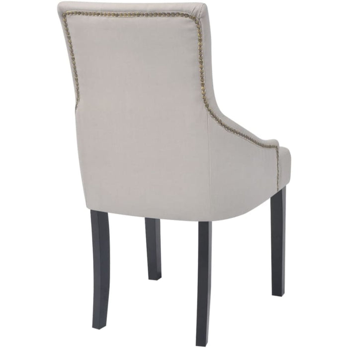 Dining Chairs 6 Pcs Cream Grey Fabric Gl4445