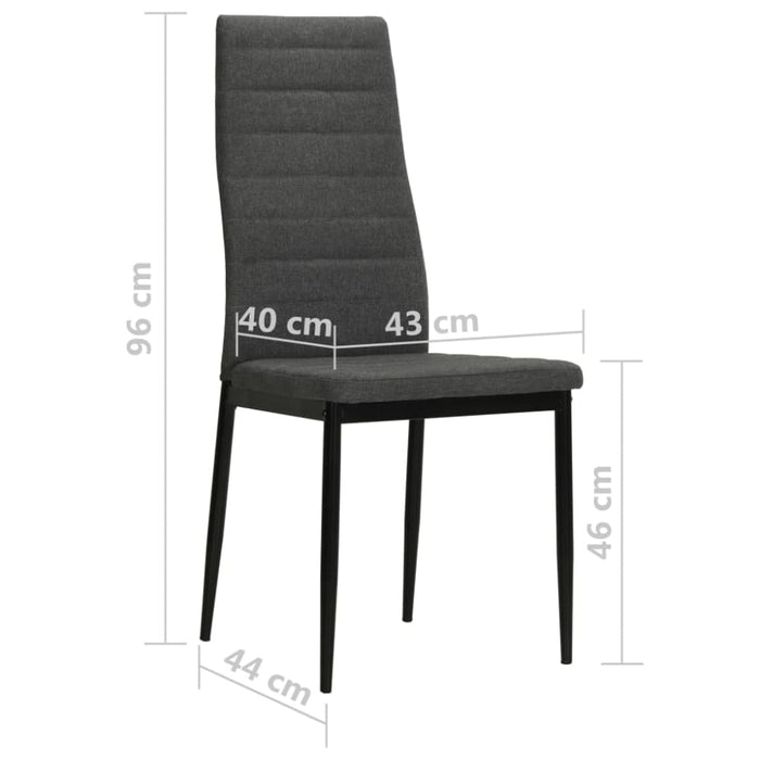 Dining Chairs 6 Pcs Dark Grey Fabric Gl42959