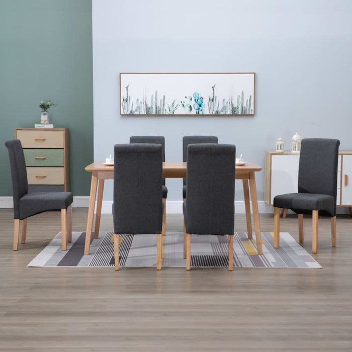 Dining Chairs 6 Pcs Grey Fabric Gl45269