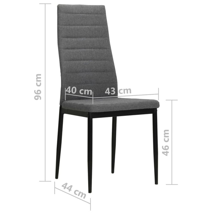 Dining Chairs 6 Pcs Light Grey Fabric Gl4285