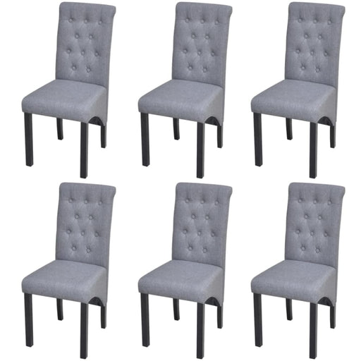 Dining Chairs 6 Pcs Light Grey Fabric Gl4466