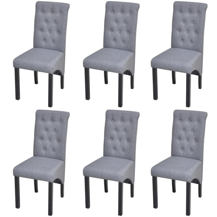 Dining Chairs 6 Pcs Light Grey Fabric Gl4466