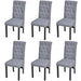 Dining Chairs 6 Pcs Light Grey Fabric Gl4466