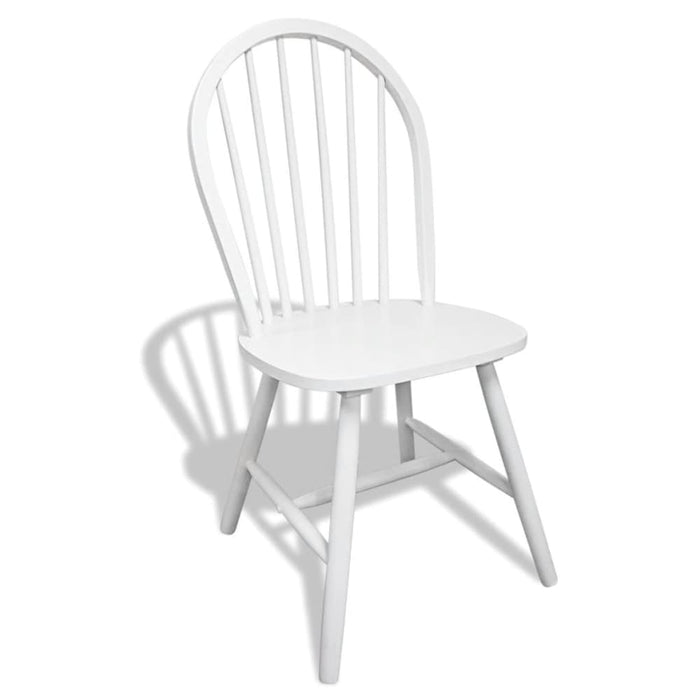 Dining Chairs 6 Pcs White Solid Rubber Wood Xixbkb