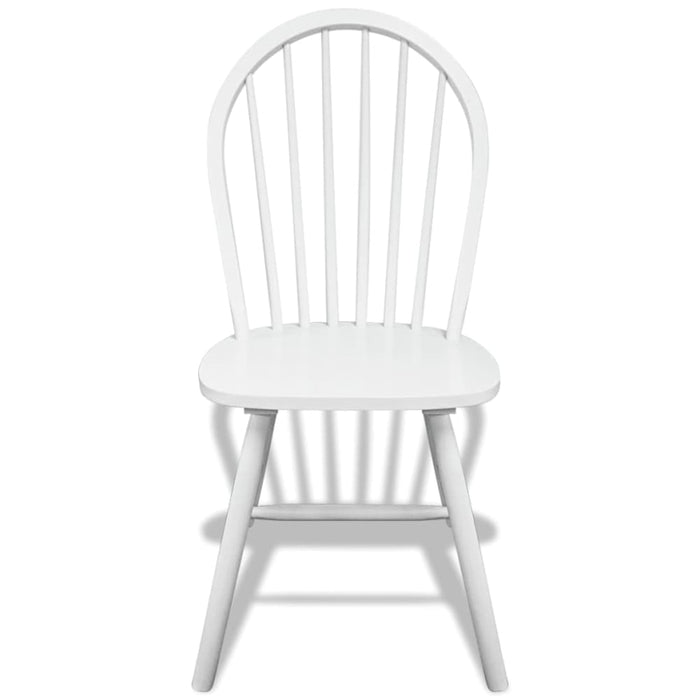 Dining Chairs 6 Pcs White Solid Rubber Wood Xixbkb