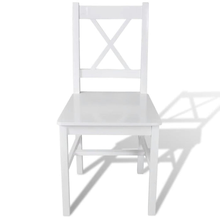 Dining Chairs 6 Pcs White Pinewood Gl453196