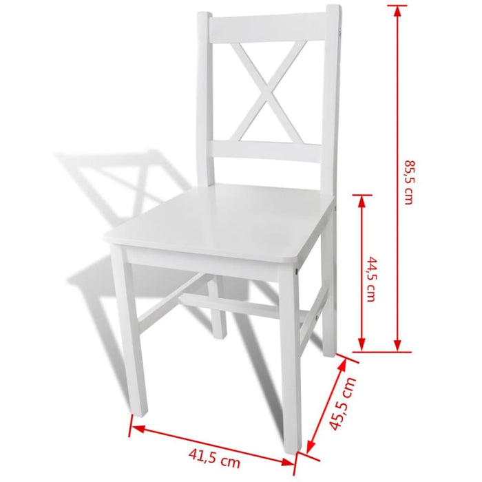 Dining Chairs 6 Pcs White Pinewood Gl453196