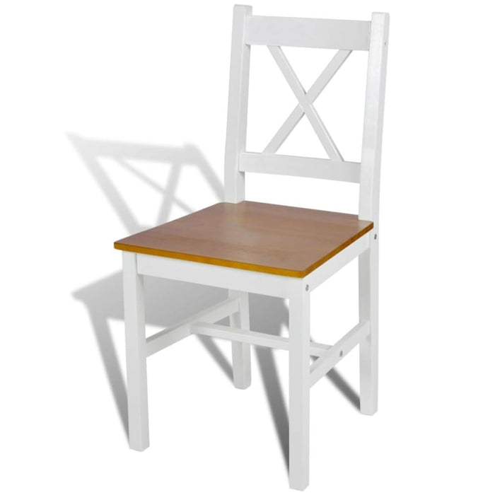 Dining Chairs 6 Pcs White Pinewood Gl47719