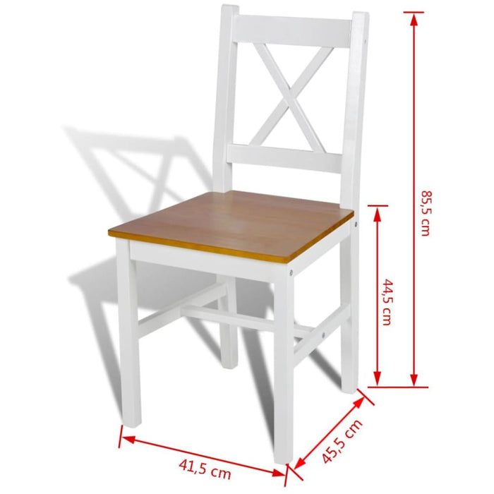 Dining Chairs 6 Pcs White Pinewood Gl47719