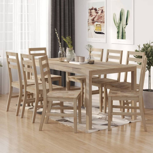 Dining Chairs 8 Pcs Solid Wood Acacia Toblaab