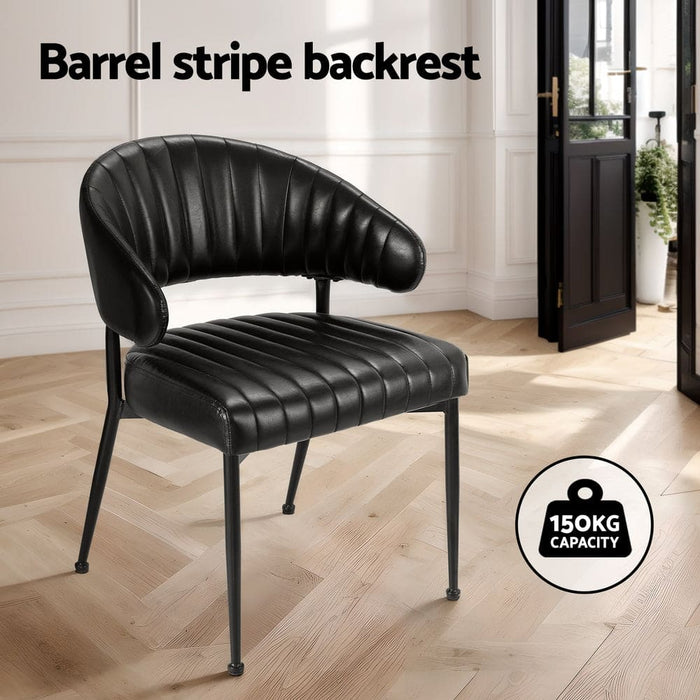 Dining Chairs Black Pu Leather Yolanda