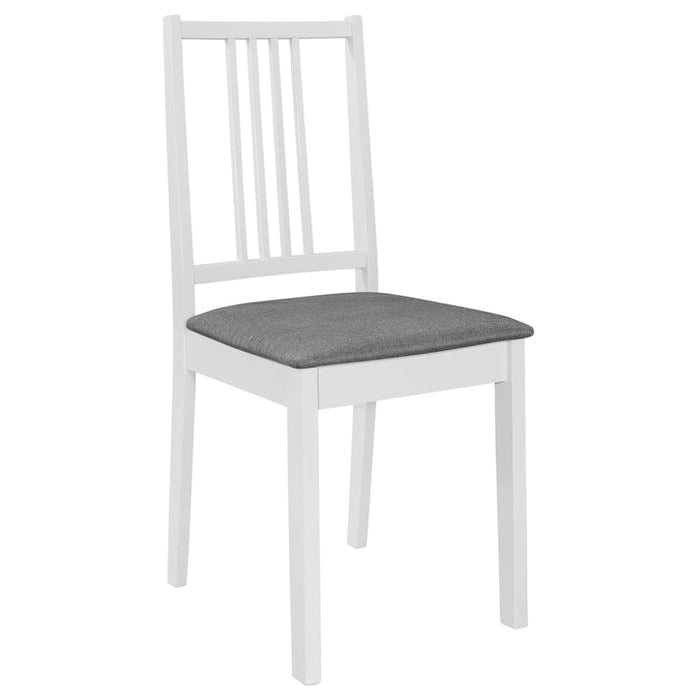 Dining Chairs With Cushions 2 Pcs White Solid Wood Xailtl