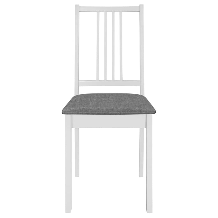 Dining Chairs With Cushions 2 Pcs White Solid Wood Xailtl