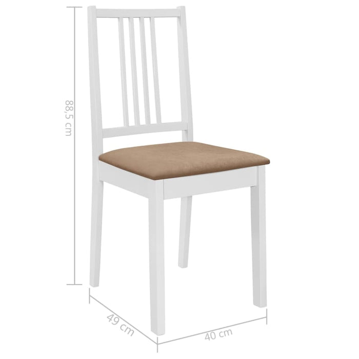 Dining Chairs With Cushions 4 Pcs White Solid Wood Xailtp