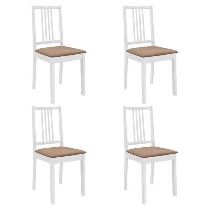 Dining Chairs With Cushions 4 Pcs White Solid Wood Xailtp