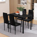 Dining Chairs And Table Set 4 Chair Of 5 Wooden Top Black