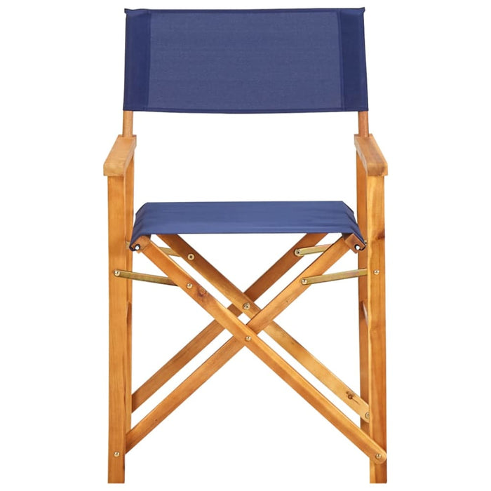 Director’s Chairs 2 Pcs Solid Acacia Wood Blue Apkan