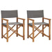 Director’s Chairs 2 Pcs Solid Wood Teak Grey Toatlxk