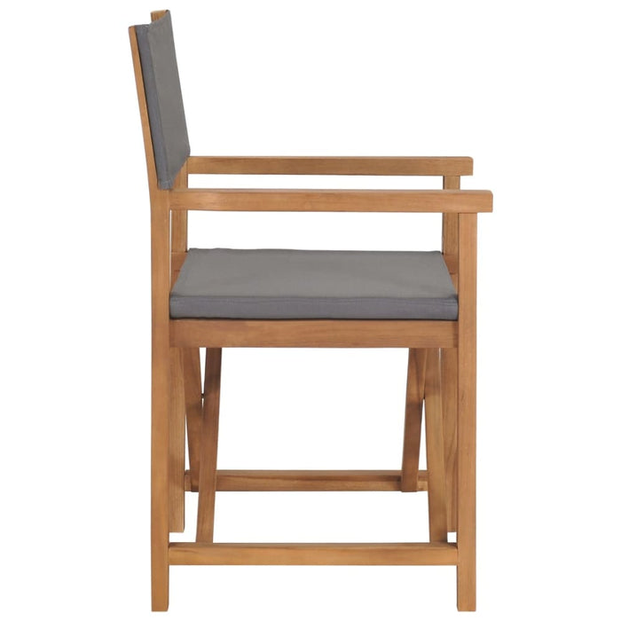 Director’s Chairs 2 Pcs Solid Wood Teak Grey Toatlxk