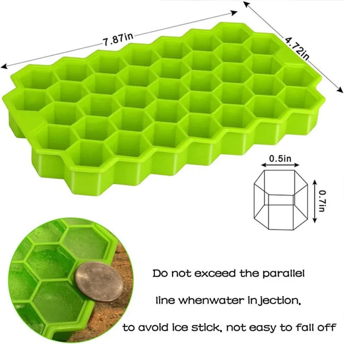 Diy Honeycomb Ice Cube Tray With Lid 37 Lattice Mold