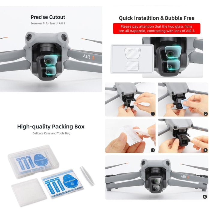 Dji Air 3 Lens Protector Tempe Glass Combo Protective Films
