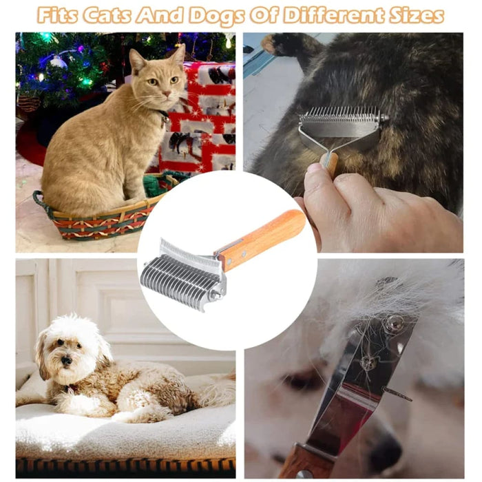 Dog Rake Brush 3 In 1 Deshedding Dematting And Detangling