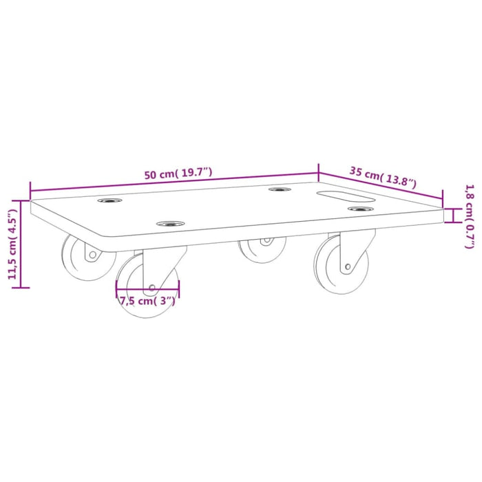 Dolly Trolleys 2 Pcs Rectangular 50x35x11.5 Cm Opannk