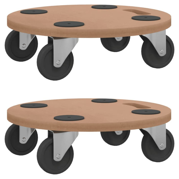 Dolly Trolleys 2 Pcs Round Engineered Wood Opanni