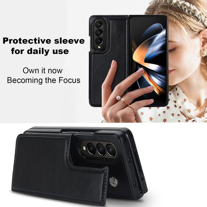 Double Buckle Pu Phone Case Full Coverage For Samsung