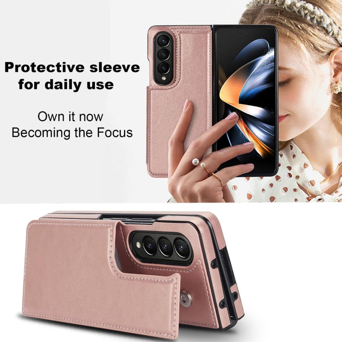 Double Buckle Pu Phone Case Full Coverage For Samsung