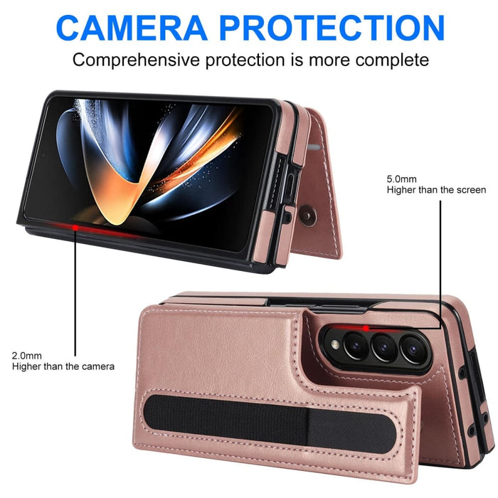 Double Buckle Pu Phone Case With Pen Slots For Samsung