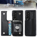 Double Buckle Pu Phone Case With Pen Slots For Samsung