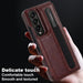 Double Buckle Pu Phone Case With Pen Slots For Samsung