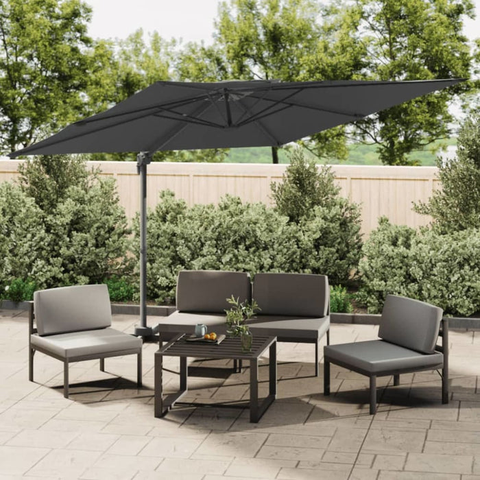 Double Top Cantilever Umbrella Anthracite 400x300 Cm Tokkan